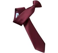 Italian Satin Skinny Thin Clip On Tie (Burgundy)