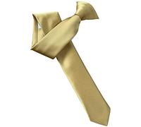 Italian Satin Skinny Thin Clip On Tie (Gold)