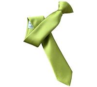 Italian Satin Skinny Thin Clip On Tie (Lime)