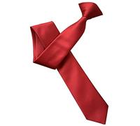 Italian Satin Skinny Thin Clip On Tie (Red)