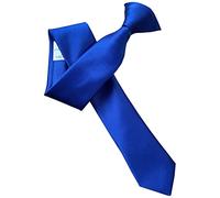 Italian Satin Skinny Thin Clip On Tie (Royal Blue)