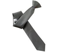 Italian Satin Skinny Thin Clip On Tie (Slate Grey)