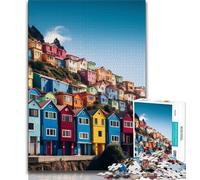 Italian Seaside Scenery Jigsaw Puzzles for Adults 1000 Piece Puzzle,Help The Brain Exercise Addictive Toys to Cultivate Patience A Work of Art (50x75cm)