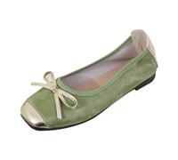 Italian Shoes Women Casual Shoe Summer Fashion Hollow Breathable Flat Heel Soft Sole Casual Shoes Leather Shoe Size 4.5 Womans Green