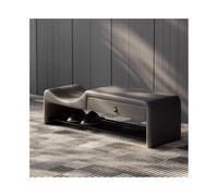 Italian Simple Storage Bench for Entrance - Parent-Child Shoe Rack with Drawer Stainless Steel Frame Medium Height Caramel Finish Stylish & Functional Entryway nizer