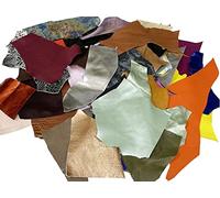ITALIAN SKINS Mix Metallic and Colors Shapes Textures Scraps & remnants Leather for Crafts 1lb