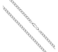 Italian Solid Sterling Silver 925 3.2mm Curb Diamond Cut Chain Necklace, 16 inch 18 inch 20 inch 22 inch (16, Inches)