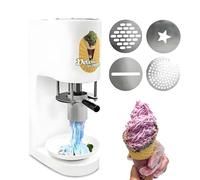 Italian Spaghetti Ice Cream Machine - 420ml Capacity Electric Ice Press with 4 Nozzles for Noodle/Ribbon/Spiral Shapes | Stainless Steel & ABS Material, Quick Extruder for Kids Party Treats White
