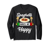 Italian Spaghetti Makes me Happy Pasta Noodles Long Sleeve T-Shirt
