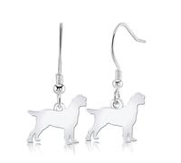 Italian Spinone Silhouette Silver Earrings
