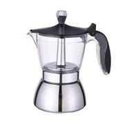 Italian Stainless Steel Coffee Pots with Clear Lid for Easy Coffee Brewing 4/6 Cup Capacity Ideal for Home Or Small Gatherings Pot