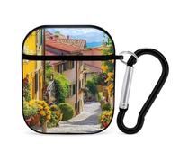 Italian Street Headphone & Earphone Cases Compatible with Airpod 1&2 Scratch-Resistant PC Protective Cover with Keychain Black-style