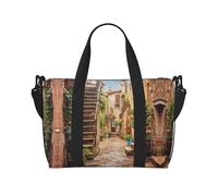 Italian Street Large Weekender Bag for Travel, Water-Resistant Duffle Bag, Print Adjustable Shoulder Strap,3-5 Day Overnight Bag for Men Women