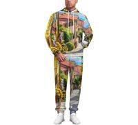 Italian Street Loose Unisex Sweat Set Pullover Hoodie Tracksuit Casual 2 Piece Sweatshirt Outfits