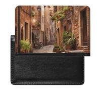 Italian Street Passport Holder & Travel Wallet Passport Cover Protector Essentials with Credit Card Slots