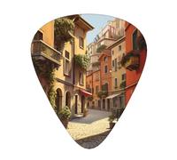 Italian Street print Celluloid Guitar Plectrums for Acoustic Guitar Bass,Guitar Picks with Organizer Box