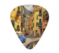 Italian Street print Celluloid Guitar Plectrums for Acoustic Guitar Bass,Guitar Picks with Organizer Box