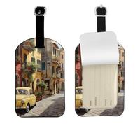 Italian Street Print Elegant Tag Stylish tag Luggage Tag 4.3 x 2.76 Inch for Suitcases Travel Bags