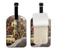 Italian Street Print Luggage Travel Bag Tags Luggage Tag Holder Name Labels Set for Men Women
