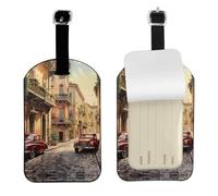 Italian Street Print Luggage Travel Bag Tags Luggage Tag Holder Name Labels Set for Men Women