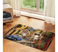Italian Street Print Pet Feeding Mat Dog Mat for Food and Water Bowl Dogs Water Dispenser Mat Dogs Accessories