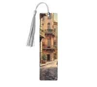 Italian Street Print Wooden Bookmarks Beautiful Notebook Accessories for Men Women Book Lovers
