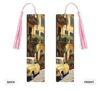 Italian Street Print Wooden Bookmarks Beautiful Notebook Accessories for Men Women Book Lovers