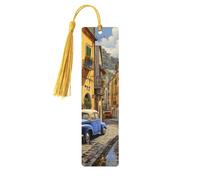 Italian Street Print Wooden Bookmarks Beautiful Notebook Accessories for Men Women Book Lovers
