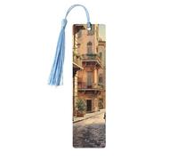 Italian Street Print Wooden Bookmarks Beautiful Notebook Accessories for Men Women Book Lovers