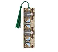 Italian Street -Print Wooden Bookmarks with Tassel for Readers and Book Lovers - Artistic Handmade Gifts for Teachers Colleagues Office Desk Decor.