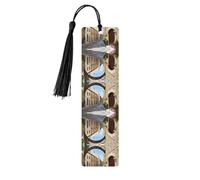 Italian Street -Print Wooden Bookmarks with Tassel for Readers and Book Lovers - Artistic Handmade Gifts for Teachers Colleagues Office Desk Decor.