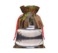 Italian Street Printed Drawstring Gift Bags,Various Sizes, Bulk Plastic Packaging Bags