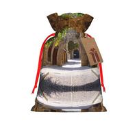 Italian Street Printed Drawstring Gift Bags,Various Sizes, Bulk Plastic Packaging Bags