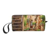 Italian Street Printed Travel Makeup Bag Portable Cosmetic Bag Makeup Case Toiletry Handbag Organiser for Women
