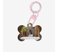 Italian Street Printing 1 Pc Dog Bone Shape Id Tags Double Sided with Key Ring Craft for Pets
