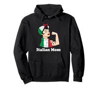 Italian Strong Mom Italian Roots Italian Pride Italy Flag Pullover Hoodie