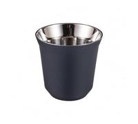 Italian Style Espresso Cups, 304 Stainless Steel Double-Wall Insulated Mugs, 80/160ml Set for Coffee & Liquor, for Home & Outdoor Parties(Dark Blue,Large)