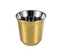 Italian Style Espresso Cups, 304 Stainless Steel Double-Wall Insulated Mugs, 80/160ml Set for Coffee & Liquor, for Home & Outdoor Parties(Gold,Large)