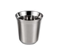 Italian Style Espresso Cups, 304 Stainless Steel Double-Wall Insulated Mugs, 80/160ml Set for Coffee & Liquor, for Home & Outdoor Parties(Silver,Small)