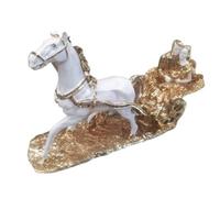 Italian Style Horse Carriage White Gold Wedding Romany Gypsy Shelf Sitter