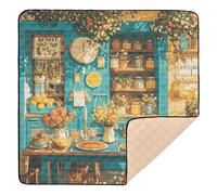 Italian-Style Table Pasta Pizza Soft Thick Baby Activity Play Mat for Indoor Outdoor 1-Piecing Activity Gym Mat for Baby Kids Toddlers Infants, 50'' x 50''