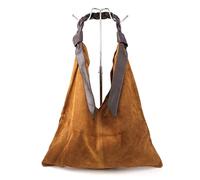 Italian Suede Hobo Bag - Soft & Spacious Shoulder Bag with Braided Leather Strap, Magnetic Closure, Brass Hardware, Made in Italy (Tan)