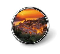 Italian Sunset Round Badge for Men Women, Durable & Stylish Lapel Pins, Lightweight Metal Badges for Shirts, Jackets, Hats