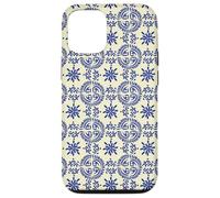 Italian Tile Inspired (1) line drawings, figures, white blue Case for iPhone 12/12 Pro