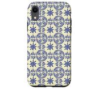 Italian Tile Inspired (1) line drawings, figures, white blue Case for iPhone XR