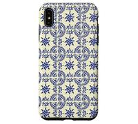 Italian Tile Inspired (1) line drawings, figures, white blue Case for iPhone XS Max