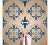 Italian Tile Stencil - 30 x 30cm 4 Tile (L) - Reusable Large Talavera Mexican Moroccan Turkish Floor Wall Tile Allover Pattern Stencil Template