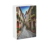 Italian Town Street Cigarette Case Stylish Lightweight Pocket Holder Case for Smoke Waterproof Cigarette Dispenser Cigarettes Accessories for Outdoor Camping Hiking