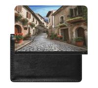 Italian Town Street Passport Holder for Travel Essentials Ultra Slim Passport Wallet Leather Passport Cover Waterproof Travel Wallet Cute Passport Book Travel Accessories