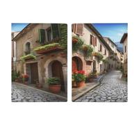 Italian Town Street Passport Holder Ultra Slim PU Leather Travel Document Organizer Compact Premium International US Passport Protector Cover for Women Men